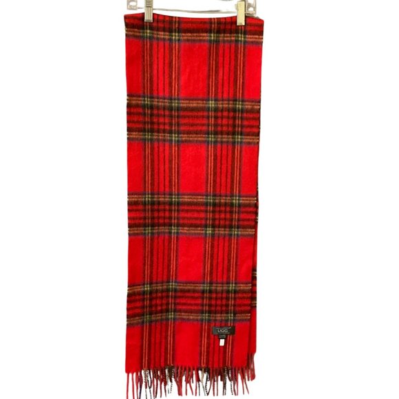 UGG Australian Merino Wool Plaid Scarf /Multicolor check pattern Scarf - Picture 4 of 5